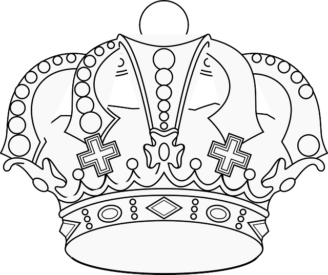 Černobílá kresba-císařská koruna