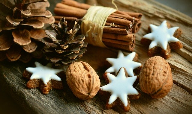 vánoční dekorace-skořice, ořechy, šiška.jpg